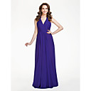Sheath/Column Halter Floor-length Chiffon Bridesmaid Dress