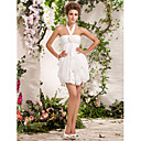 Sheath/Column Halter Short/Mini Chiffon Wedding Dress
