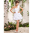 Ball Gown One Shoulder Short/Mini Taffeta Wedding Dress