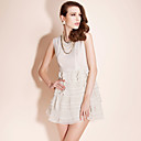 TS Polka Dot Cascading Ruffle Dress
