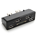 Hub 4 Ports USB avec Lecteur de Carte Mémoire SD pour PS3 Slim - Noir