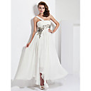 Sheath/Column One Shoulder Asymmetrical  Floor-length Chiffon Evening Dress