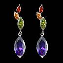 Long Strings Cubic Zirconia Earrings In Drops Shape