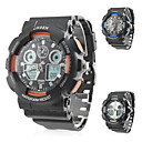 Men's Stylish Multi-Functional Rubber Analog Digital Multi-Movement Wrist Watch (Black)