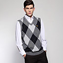 toevallige ruit check mens 'v kraag vest