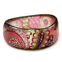  ladies 'harpiks runde bangles klassisk armbånd med sigøyner fargerike print