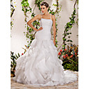 Ball Gown Strapless Court Train Organza Wedding Dress