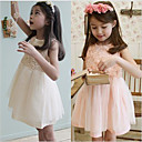 dulce rosa hilo de red de la princesa niñas vestido de chaleco