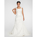 Trumpet/ Mermaid Square Chapel Train Chiffon Plus Size Wedding Dress