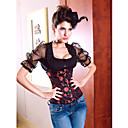 Acrylic With Jacquard Strapless Lace-Up Waist Chincer Shapewear