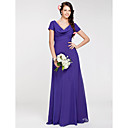 Sheath/Column Cowl Floor-length Chiffon Bridesmaid Dress
