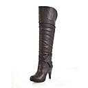 Leatherette Spool Heel Platform Knee High Boots Party / Evening Shoes With Sequin (More Colors)