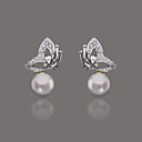 magnifiques argent plaque papillon boucles d'oreilles perle (plus de couleur)