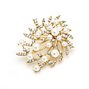 lega bellissima spilla con strass / perla