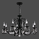 candelabros de cristal modernos con 8 luces negro