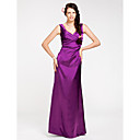 gaine / colonne v-cou-parole longueur extensible robe de demoiselle d'honneur de satin