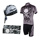 Cycling BIB Suits with Head Scarf and Arm Warmers(Gray and Black)