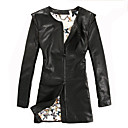 Long Sleeve Office/Casual Lambskin Leather Coat