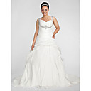 Ball Gown Sweetheart Chapel Train Taffeta Plus Size Wedding Dress