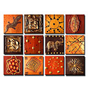 Hand-painted Animal Oil Painting with Stretched Frame - Set of 12