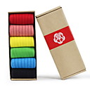 Ladies' Candy-color Refined Box of Socks(6 Pairs One Set,Colors Random Delivery)