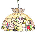 Tiffany Glass Pendent Lights with 2 Lights in Floral Design Shade