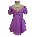 Artificial Crystal Princess Short Sleeve Ice Skating Dress