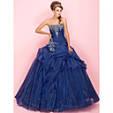 Ball Gown Sweetheart Floor-length Organza Prom Dress With Pick-up Skirt