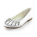 Satin Flat Heel Closed Toe With Imitation Pearl Wedding Party Women's Shoes