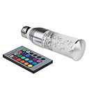 E27 3W RGB Light Remote Controlled Acrylic Crystal LED Candle Bulb (85-265V)