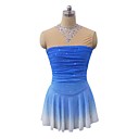 Sleeveless Bright Crystal Back Hollowed Ice Skating Dress