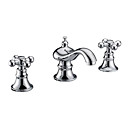 Deck-type 3-hole Bathroom Sink Faucet(Chrome Finish)