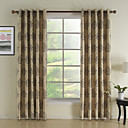 (Dos paneles) jacquard cortinas de color beige de ahorro de energía florales