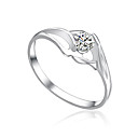 Echt Zilveren Ronde Cubic Zirconia Ring