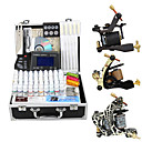 3 Cast Iron Tattoo Gun Kit for Lining and Shading with Aluminum Carrying Case