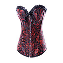 Unique Cotton/Polyester With Ruffles/Bowknot Strapless Front Busk Closure Corsets Shapewear