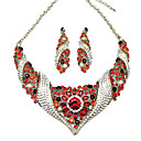 Amazing Alloy With Red Crystal Women's Jewelery Set Including Necklace,Earrings