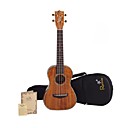 rainie - (t-50) de nivel profesional acacia koa maciza ukelele tenor con funda / sintonizador (perla de unión)