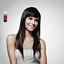 sin tapa de largo cabello humano 100% oscura peluca castaña pelo liso 5 colores a elegir