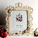 6 "7" Carving estilo euro subiu Polyresin Picture Frame