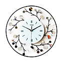 20" Stylish Floral Metal Wall Clock