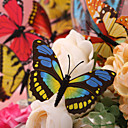 Beautiful Blue And Yellow Dots Plastic Butterfly - Set Of 6