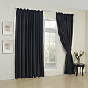 (Dois painéis) sólidas cortinas blackout preto clássico