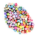 100pcs 3d canna bastone adesivo asta nail art decorazione (colore casuale)