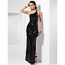 Sheath/Column One Shoulder Ankle-length Split Front Sequined Evening Dress