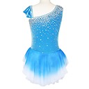 Oblique Shoulder Type Irregular Edge Sleeveless Ice Skating Dress