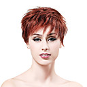Capless Short 100% Human Hair Choclate Brown Curly Hair Wig