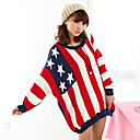 Fashion US Flag Print Loose Knitwear