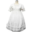Manches bouffantes mi-longueur pur coton blanc Pays Robe Lolita