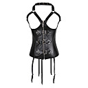Cuero con cierre de cremallera frontal Strapless Fajas Corsets cierre de cremallera